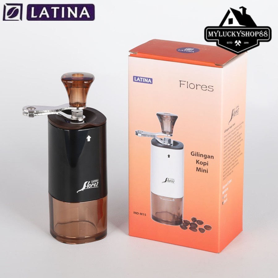 Latina Flores Mini Coffee Grinder Gilingan Kopi Manual Ceramic Burrs