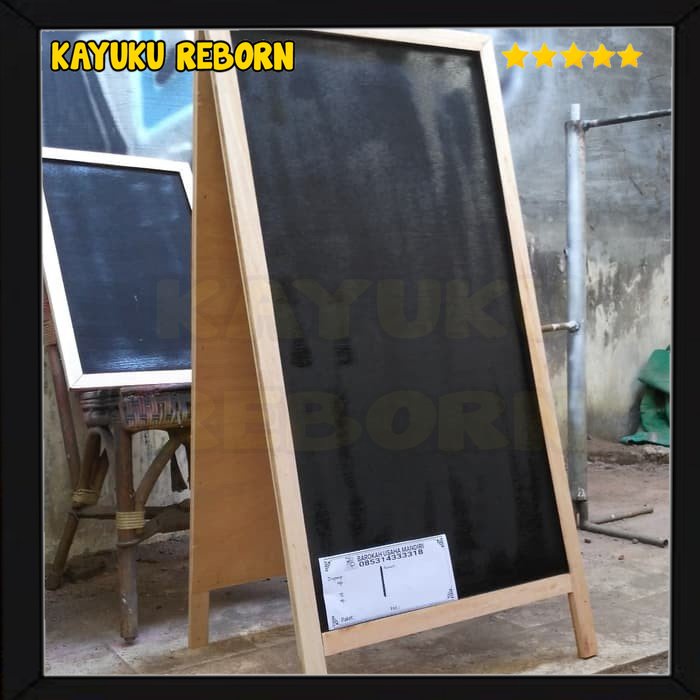 

chalkboard Blackboard papan tulis double stand size 80X50cm New pro