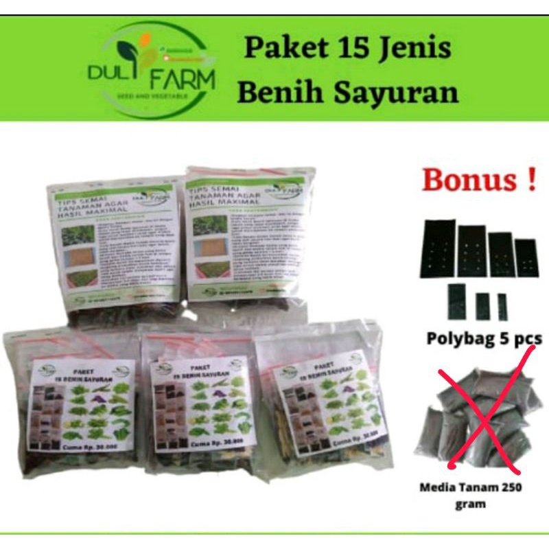 Promo Paket Murah 30.000 15 jenis bibit sayuran