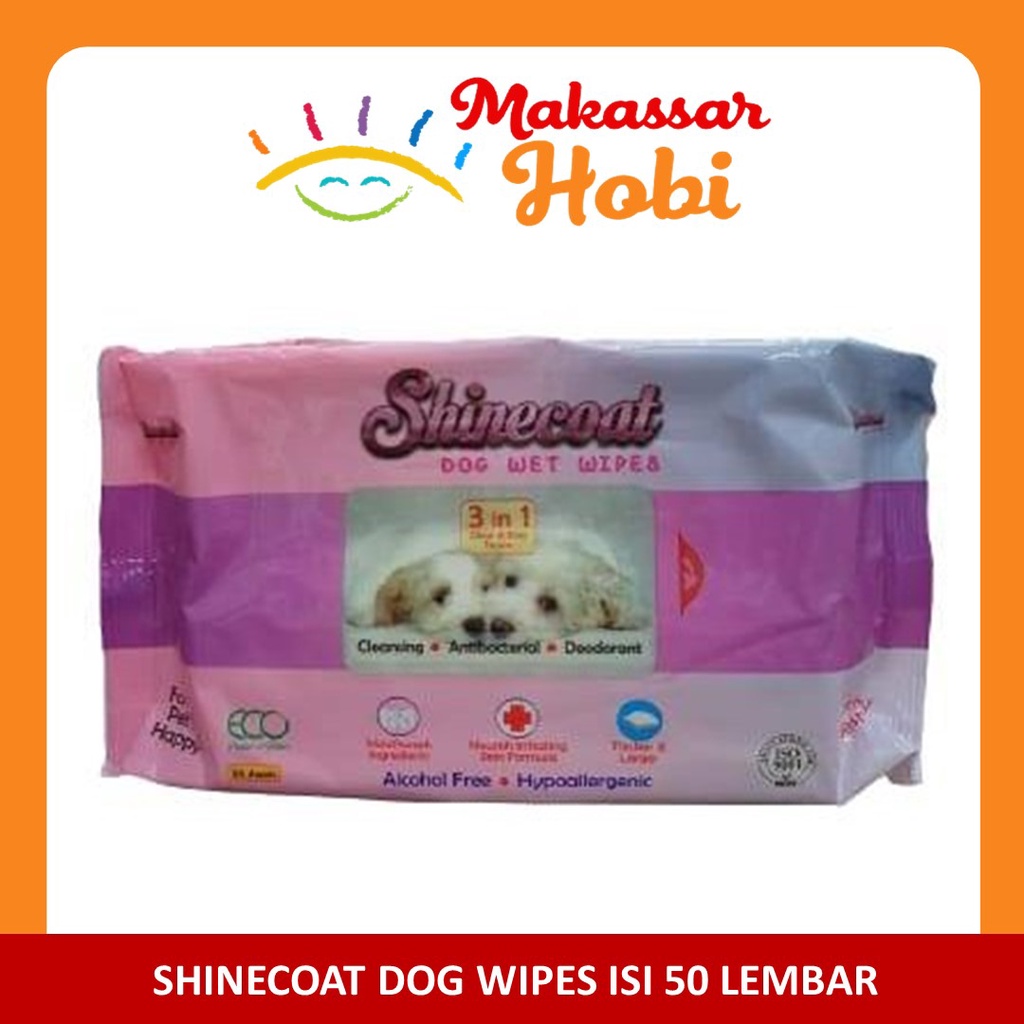 Tisu Basah Anjing Shinecoat DOG Wet Wipes 50 lembar Tissue Tissu Tisue