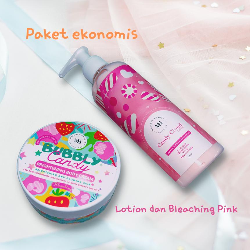 PAKET BODY LOTION CANDY CLOUD 250 ML + BLEACHING 100 ML + FREE BUBUK COLLAGEN MAJABIN BEAUTY | Whige