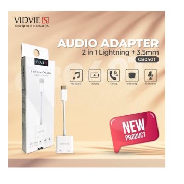 Type-c to aux 3.5mm pd adapter vidvie 2in1 for earphone headset etc cb040-tc cb040t cb-040 - Usb-c to audio 3.5