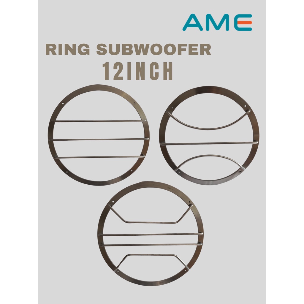 Ring Subwoofer Stainless 12 Inch Tutup Pelindung grill Subwoofer Diameter 12" Model 3 &amp; 4 jari besi