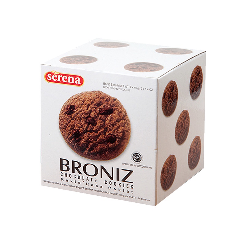 

Serena Broniz Chocolate Cookies Isi 2 x 40gr