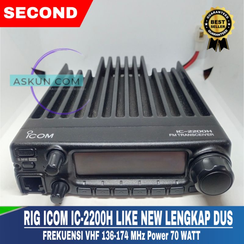 RIG ICOM IC-2200H VHF 136-174 MHz ORIGINAL SECOND LENGKAP DUS NORMAL