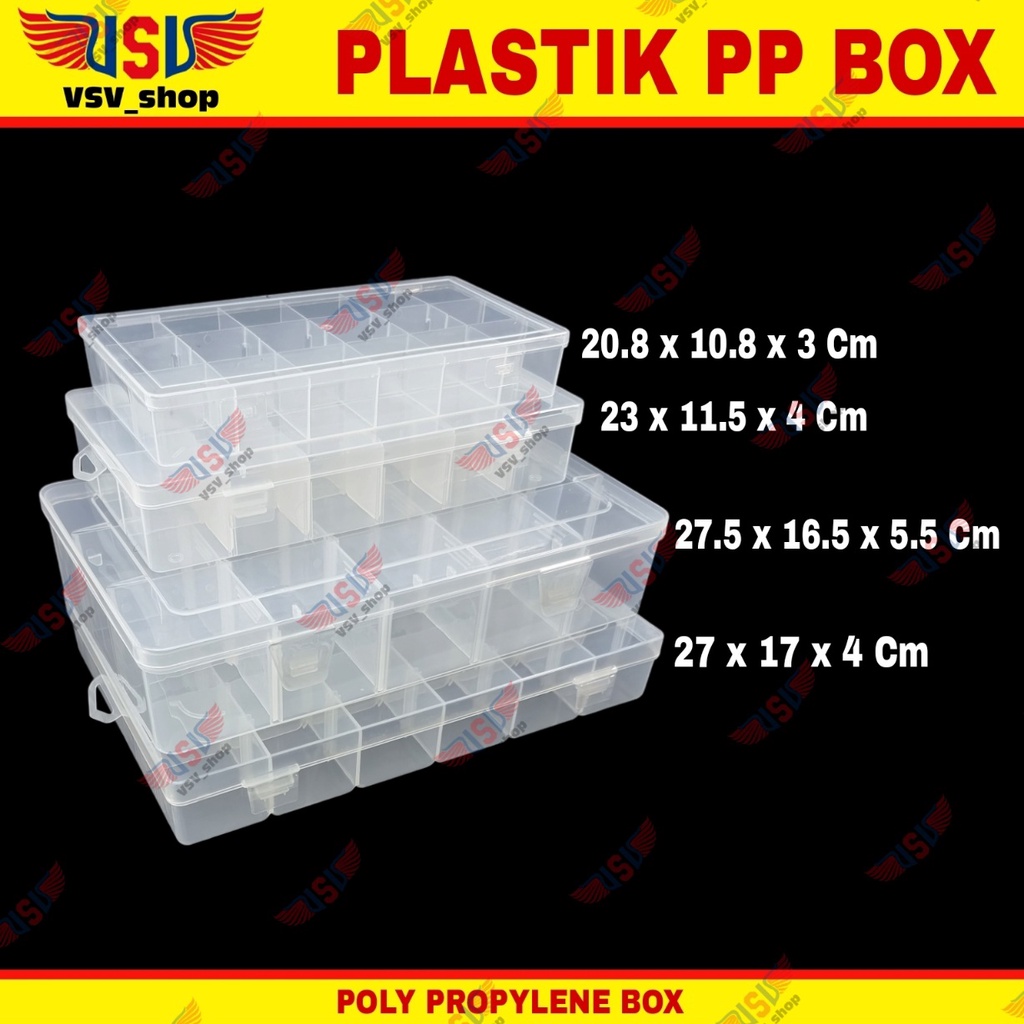 Kotak Plastik 18 Sekat Penyimpanan Box Plastik PP Case Plastic Storage Box QCL18