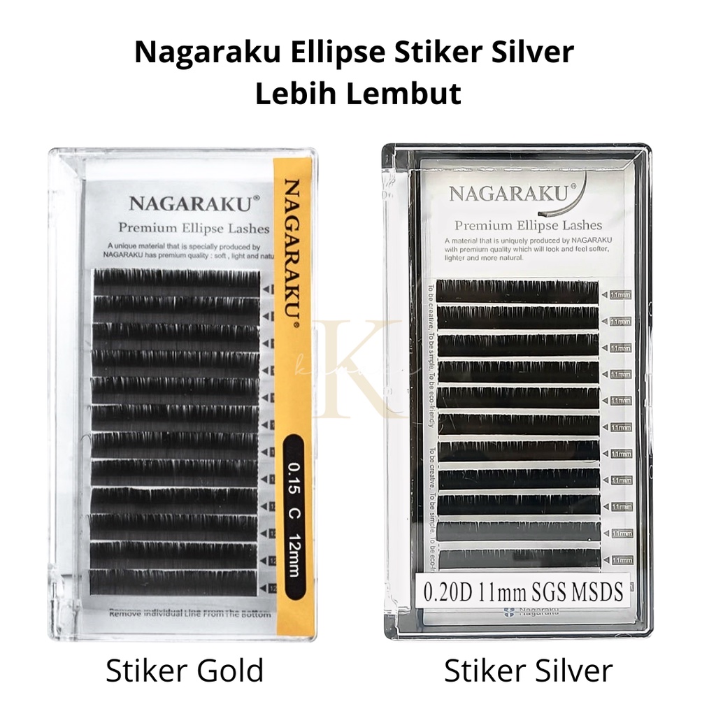 NAGARAKU SILVER/ NAGARAKU PREMIUM ELLIPSE LASH BULU MATA EYELASH EXTENSION SUPER SOFT