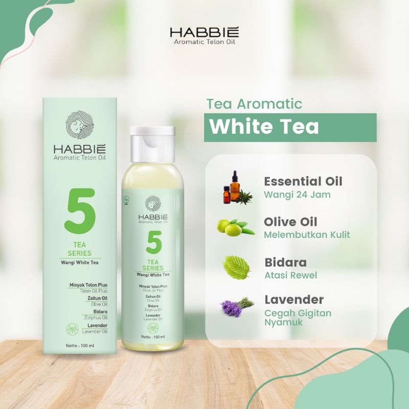 Habbie aromatic telon oil plus varian tea series | minyak telon aromatik