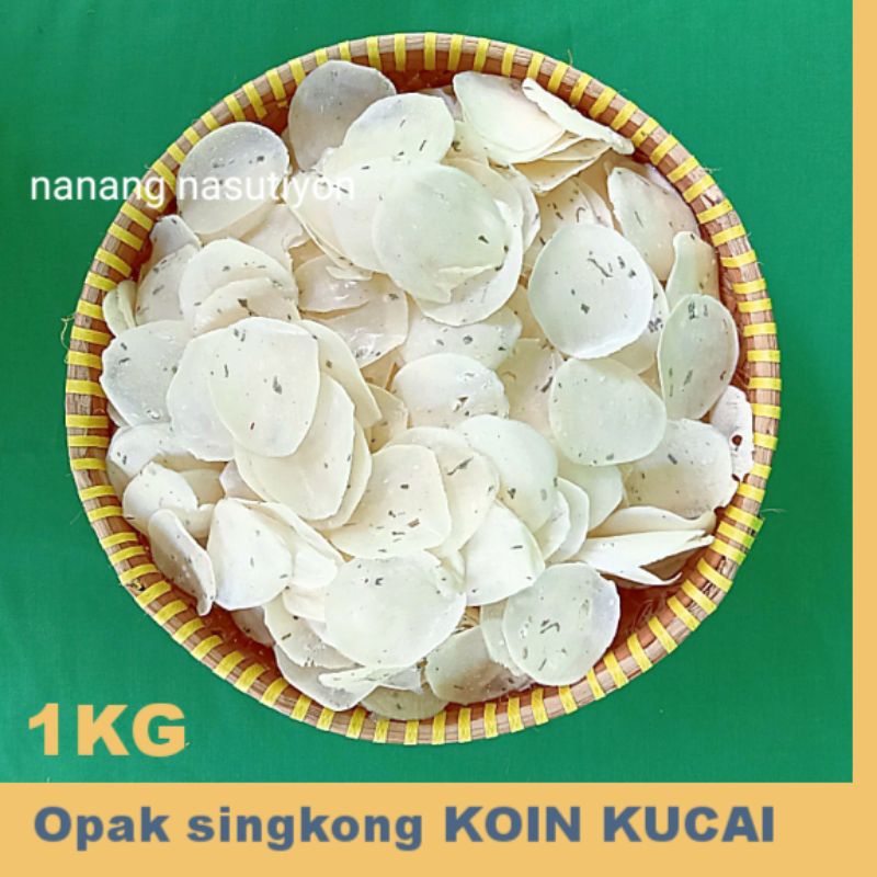 

Keripik opak singkong koin kucai mentah wonosobo netto 1kg