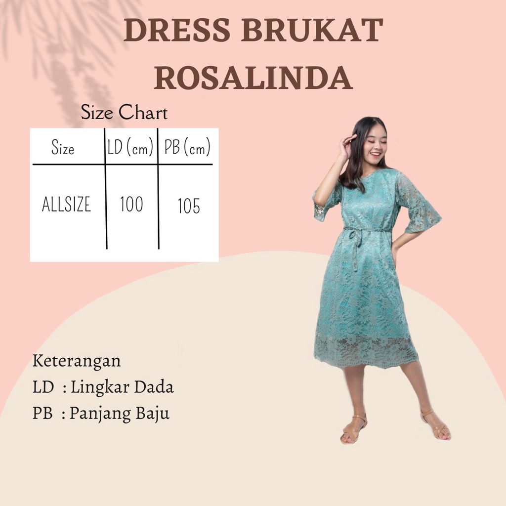 DRESS BRUKAT WANITA KOREA TERBARU DRESS KONDANGAN MURAH ROSALINDA