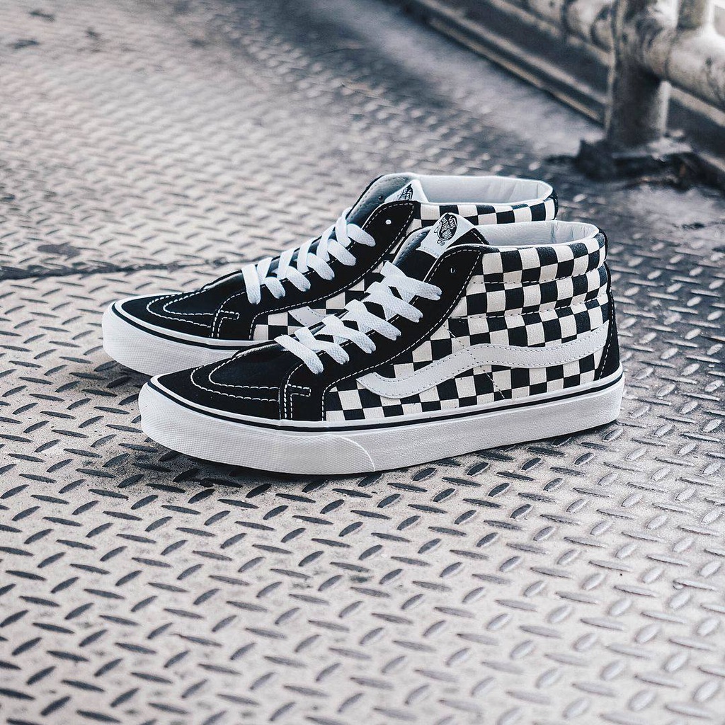 VANS SK8-MID REISSUE CHECKERBOARD BLACK/WHITE ORIGINAL 100%