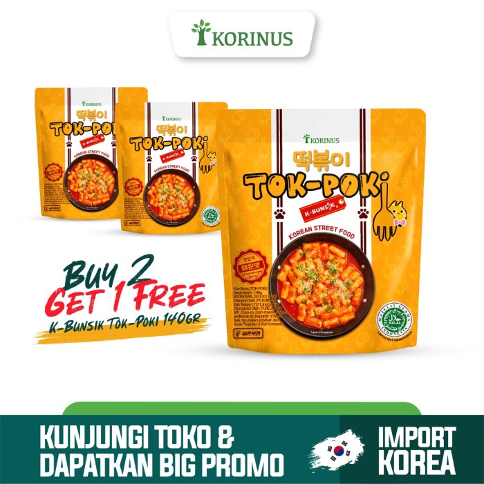 

[BISA COD] BUY 2 GET 1 FREE K- Bunsik Tokpoki/Tteokbokki/Tok-Poki Pedas HALAL MUI