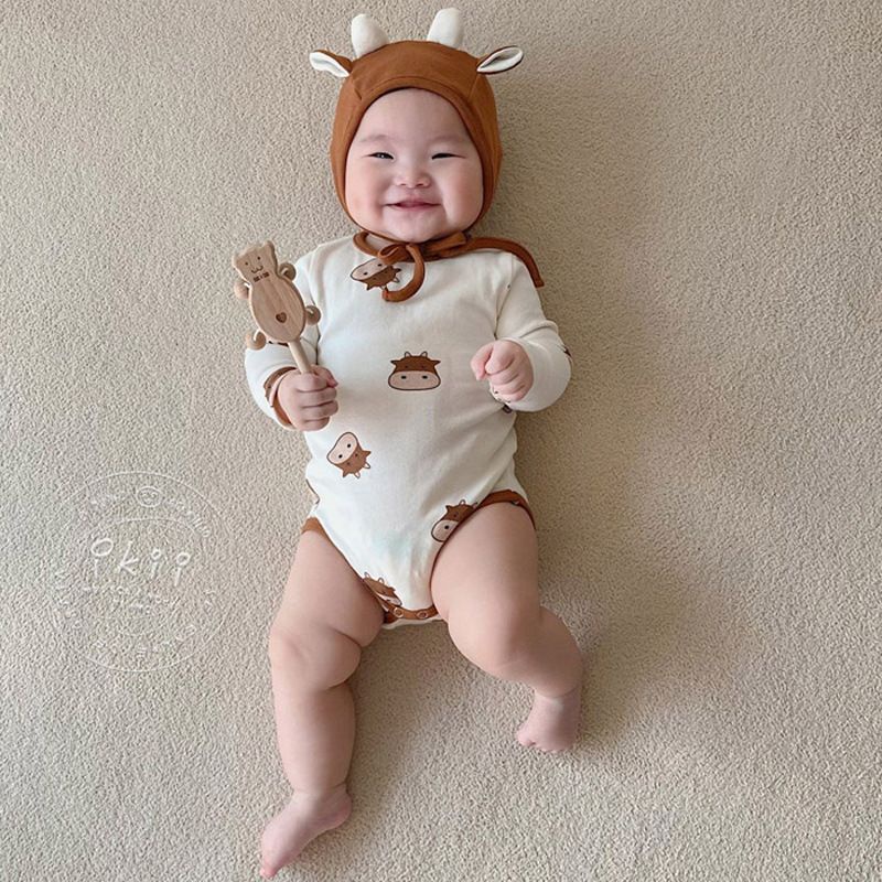 BABY K2 - Jumper Longsleeve sapi  + Topi kode 00295