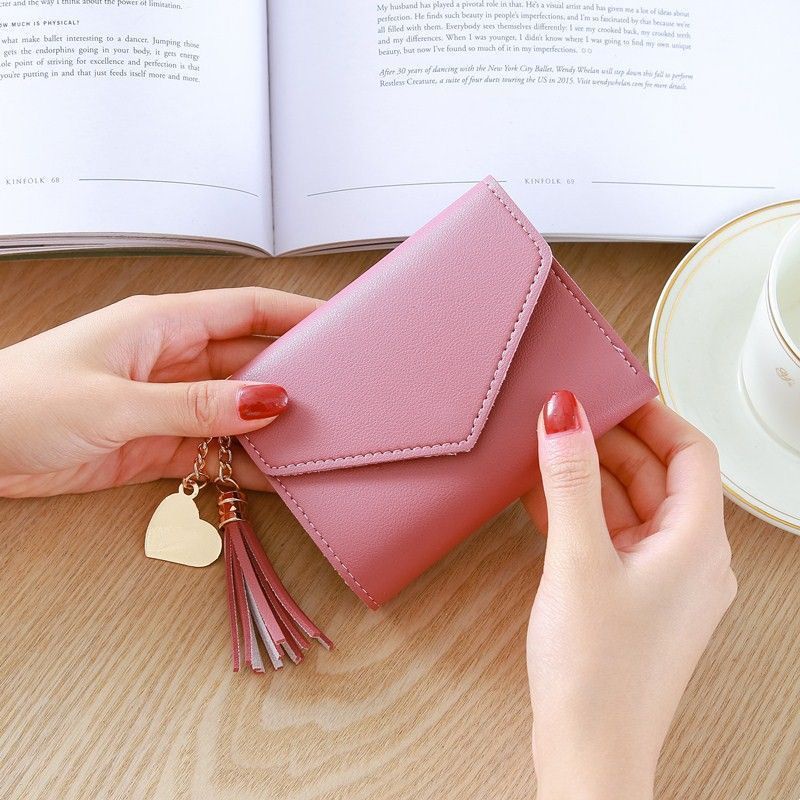 DOMPET WANITA KECIL DOMPET KOIN DOMPET MINI DOMPET LIPAT MURAH-Dompet Lipat 3 Salem