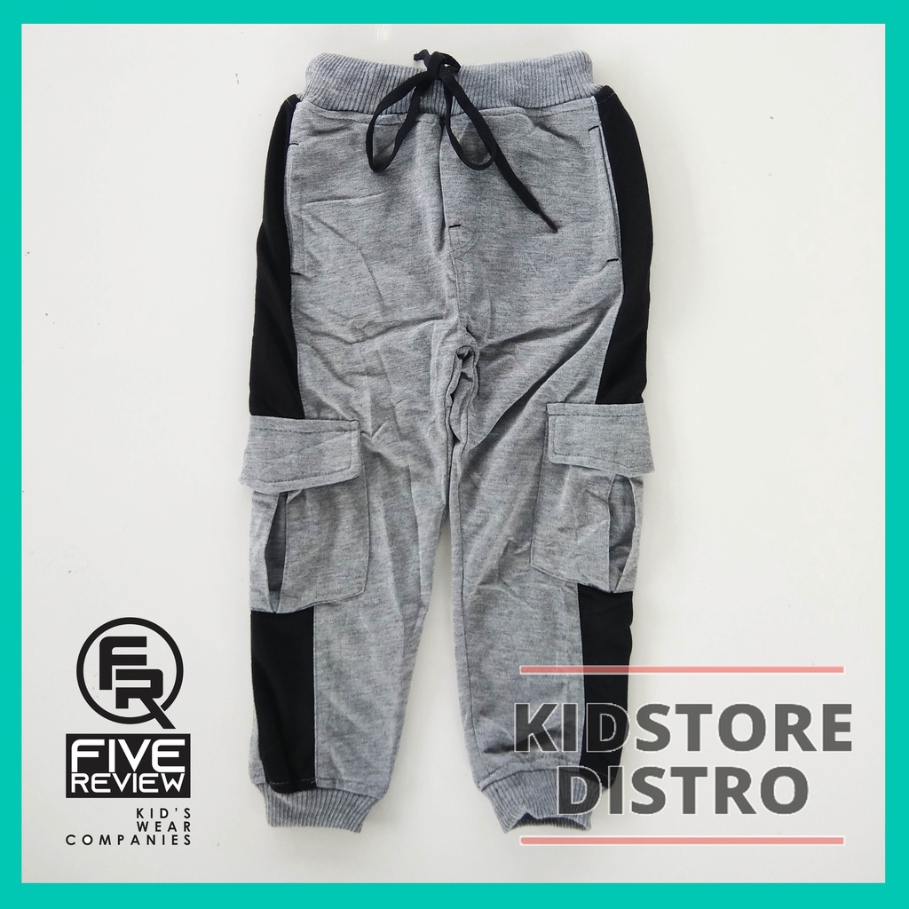 Celana Jogger Cargo Panjang Anak Laki Laki Cowok bahan Cotton Fleece