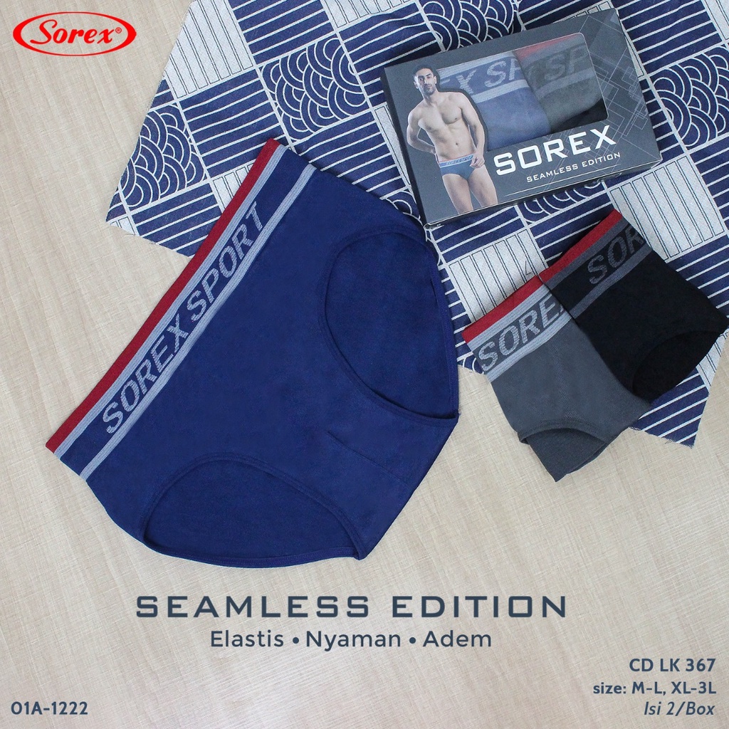 SOREX Celana Dalam CD Pria Seamless Adem dan Lembut / CD Pria Sport Seamles Edition  Orisinil