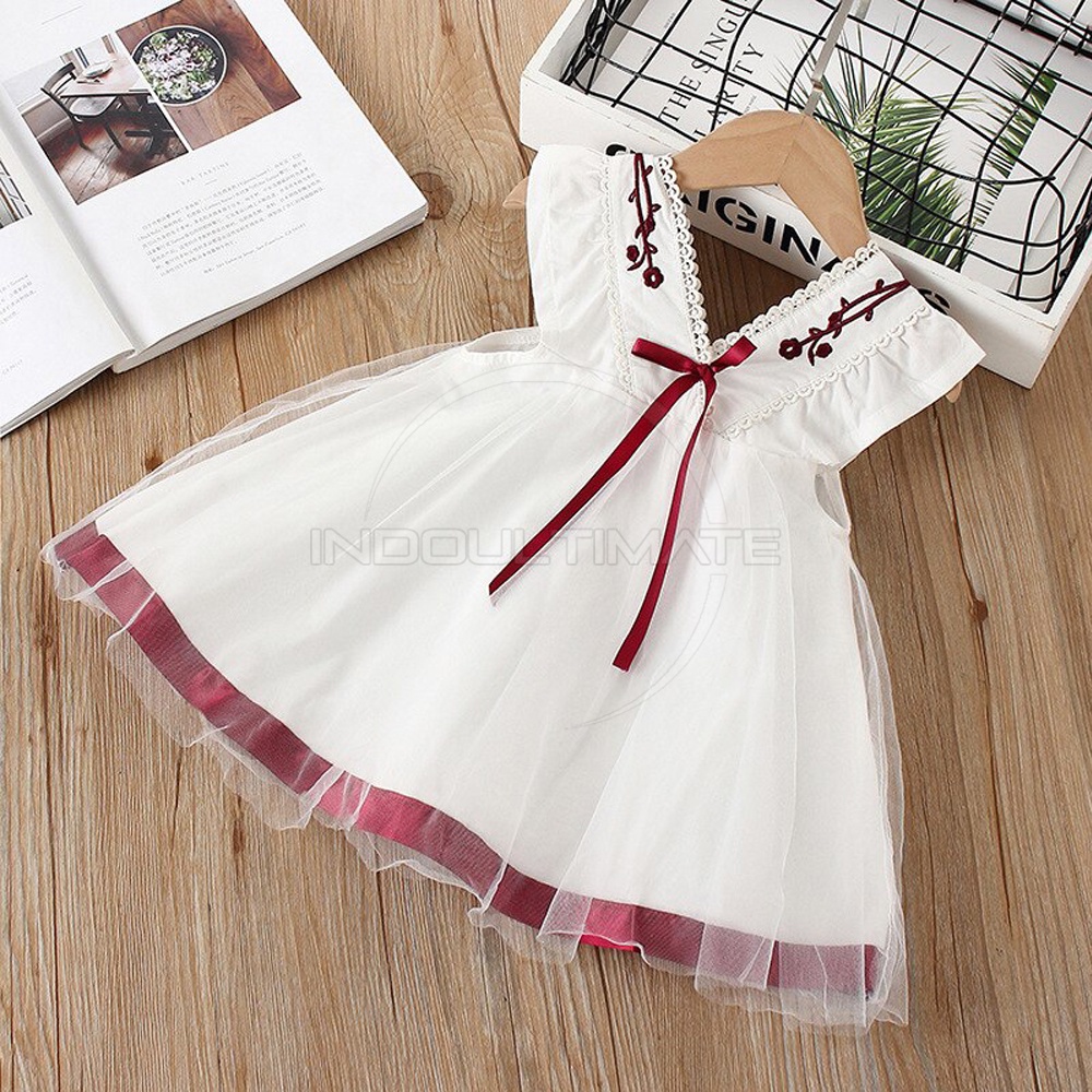 Dress Casual Pesta Anak Perempuan DRI-107 Cewek Import Premium Setelan Baju Rok Impor Bayi Balita Perempuan 6 Bulan - 5 Tahun Baju Anak Perempuan Baju Bayi Perempuan