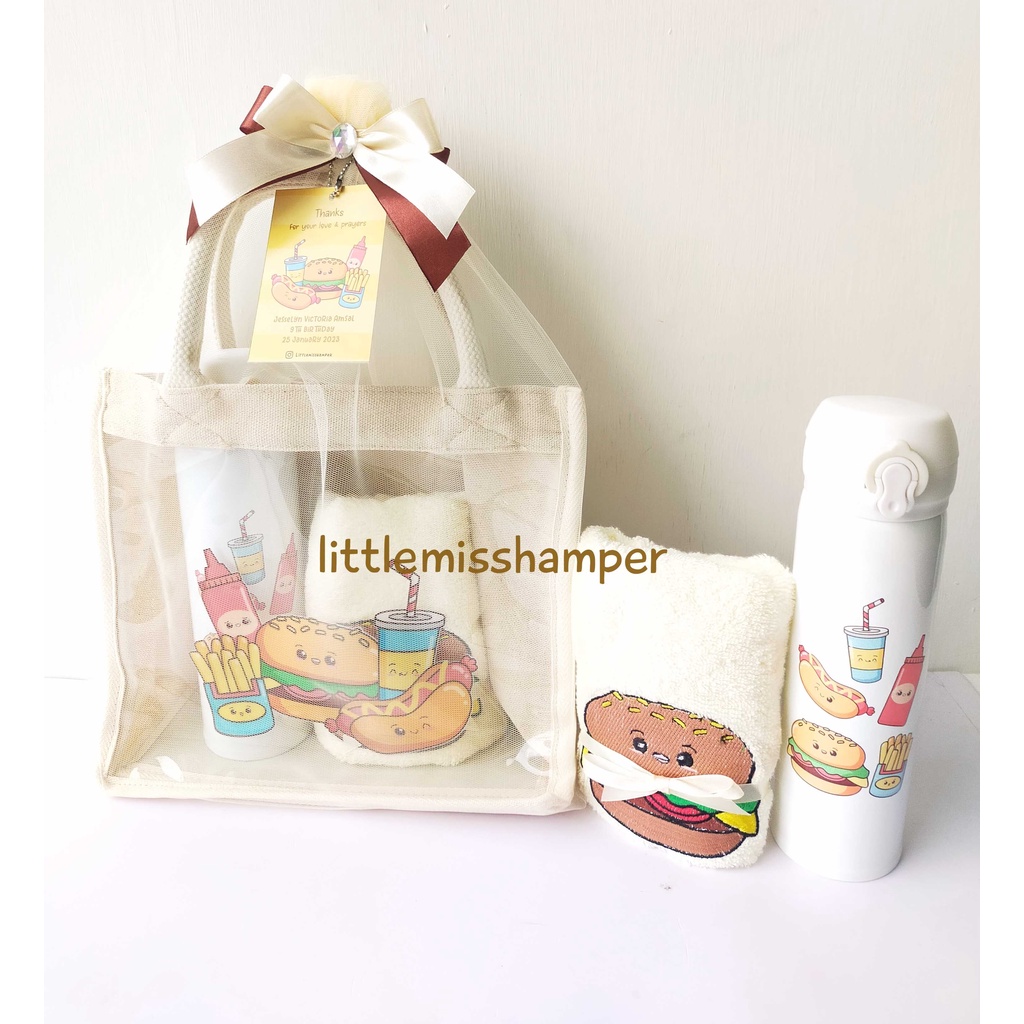 

Caleb package custom hamper tas kanvas baby ulang tahun anak isi handuk & tumbler