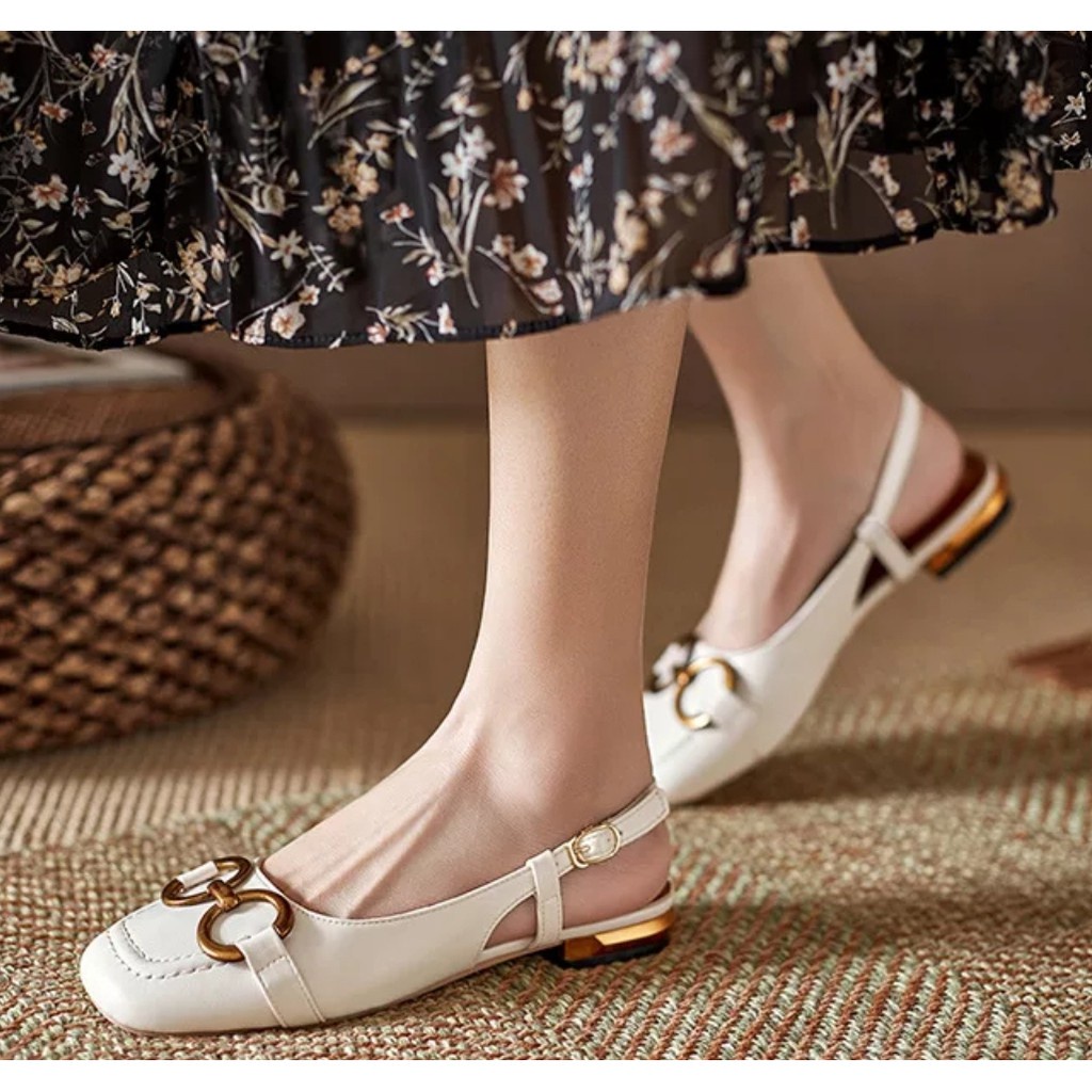 COD BAYAR DITEMPAT!!! 0621 Ballerina Simple Sling Back Flat Shoes