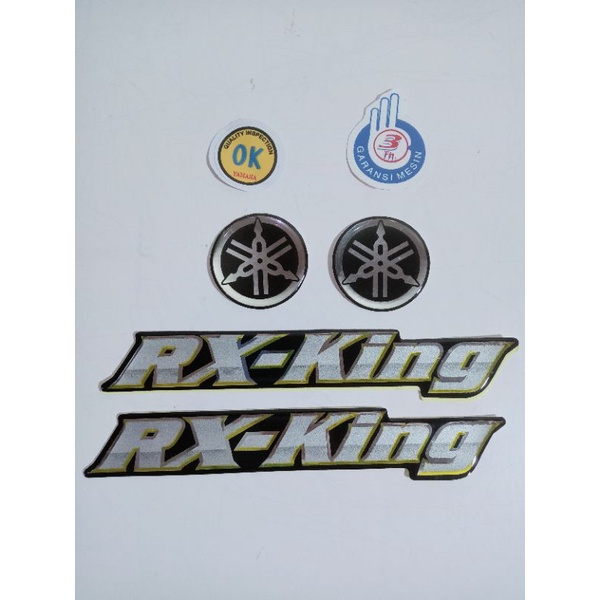 striping rx king 2003 hijau set emblem timbul, stiker lis body rx king 2003 hijau komplit emblem