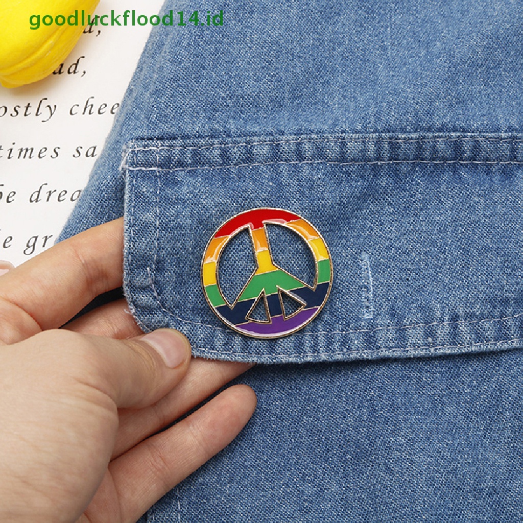 [GOOGFOUR] 1pcs Pin Kerah Simbol Perdamaian Bros Putaran Hippie Tanda Perdamaian Bus Lapel Pins [TOP]