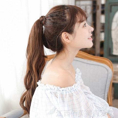 Hair clip pony tail ponitail korea curly rambut palsu curly berkualitas