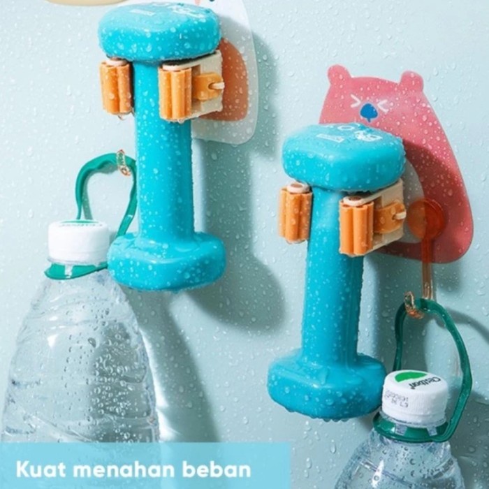 E13 Mop Holder+Hook Penjepit Gantungan Payung Pel Sapu Sikat Dinding