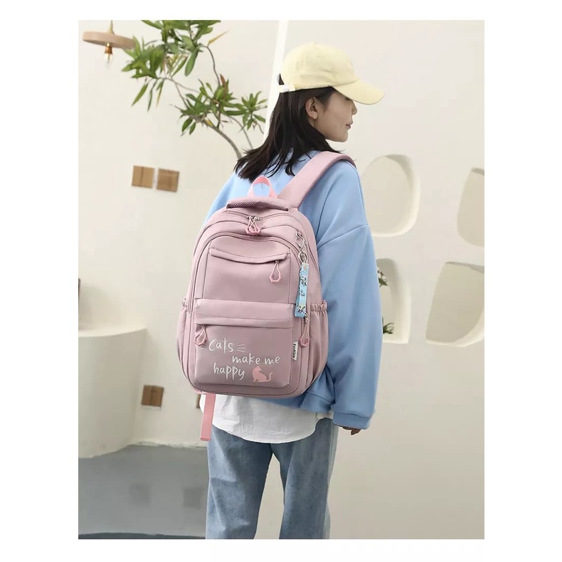 [COD] Tas Wanita Punggung Sekolah Kantor Kerja Sekolah Kuliah Outdoor Trendy Fashion Style Travel Casual Backpack Anak Remaja Perempuan Selempang Cewek Bag