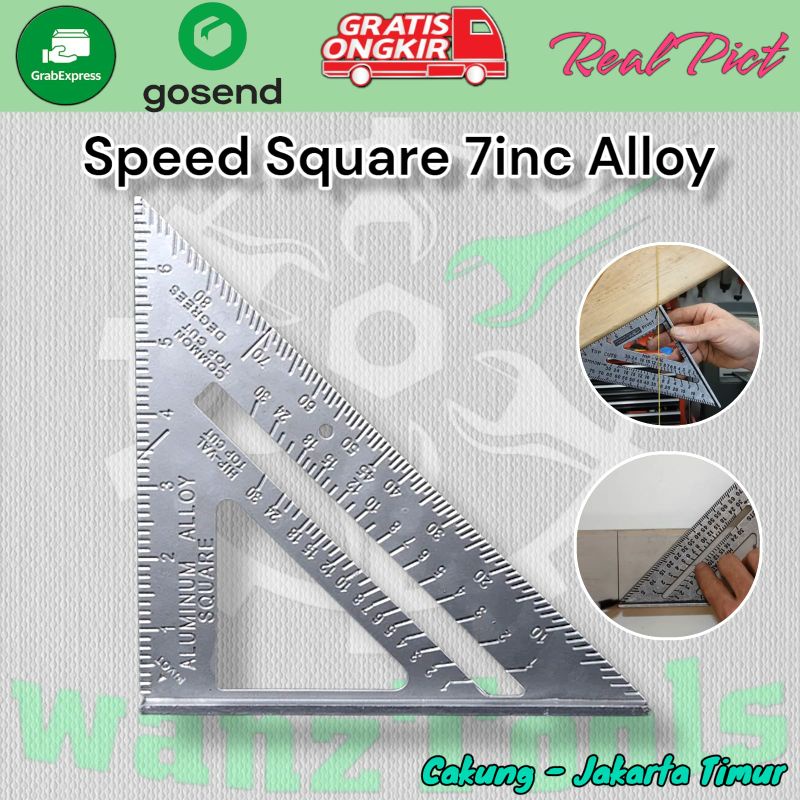 

gk Penggaris Segita Speed Square 7inch Alumunium WoodWorking