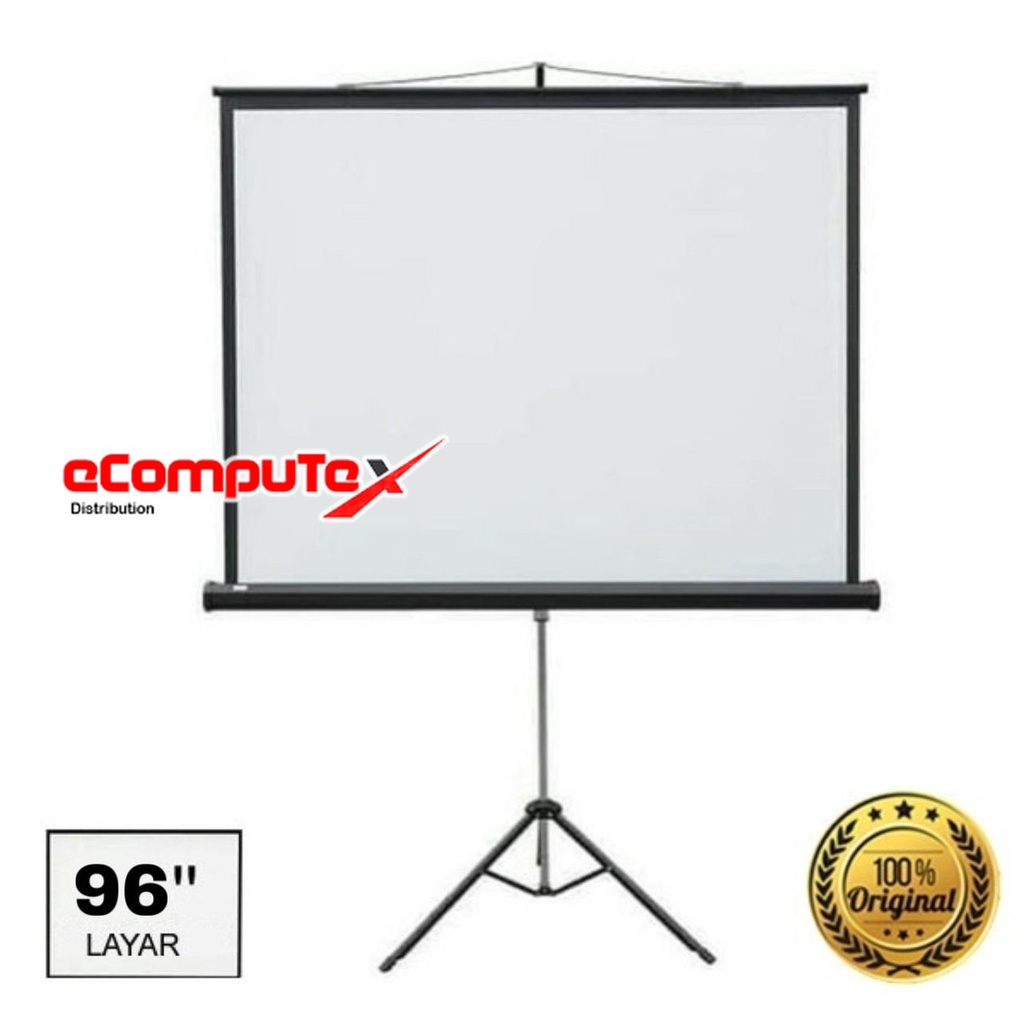 SCREEN PROJECTOR TRIPOD 96" 1:1- LAYAR PROYEKTOR TRIPOD 96 INCH 1:1
