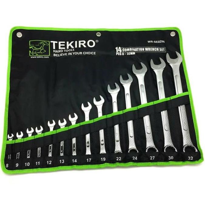 TEKIRO LENGKAP Kunci 8-32 mm Kunci Ring Pas Combination Wrench