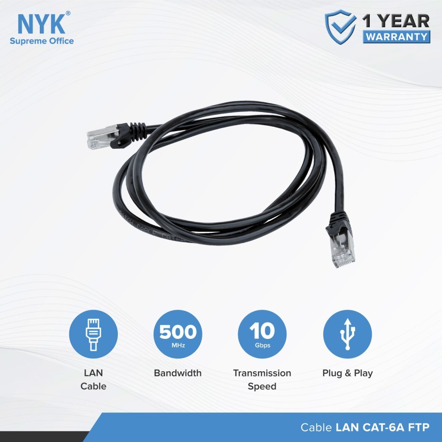 5 METER NYK KABEL CAT6 A LAN OUTDOOR DIPASANG RJ45 PLAT BESI GARANSI 1 TAHUN