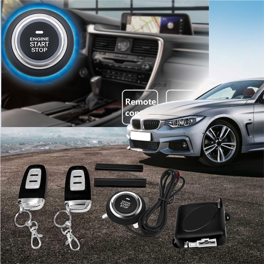 Push Start Ignition Car Passive Keyless Entry with Remote Control - PKE - Aksesoris Interior Mobil S