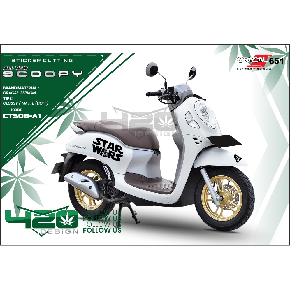 KATING STIKER SCOOPY ALL NEW - STIKER LIS CUTTING MOTIF KEREN - AKSESORIS MOTOR BODY SCOOPY 2020 MOT