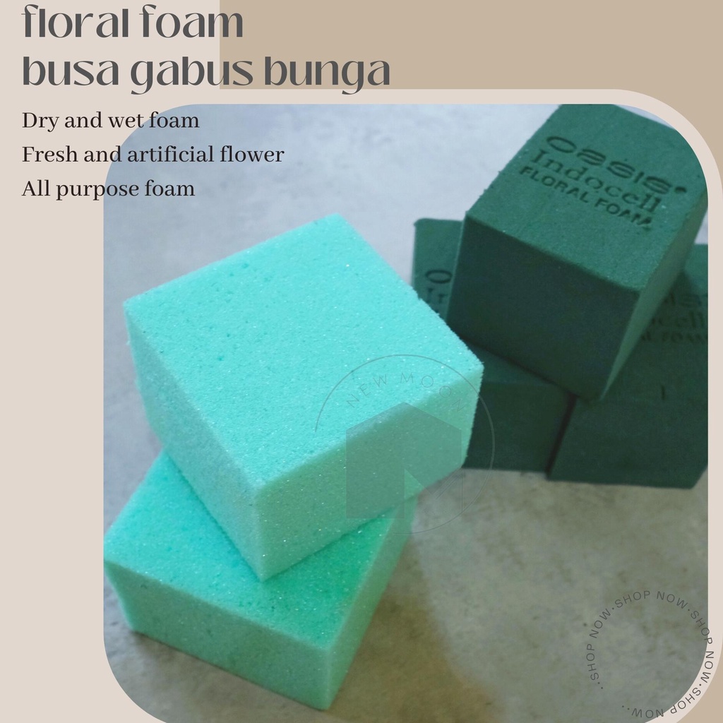 Foam kecil kering basah gabus busa bunga floral mawar sunflower Oasis Oase Flower Hijau