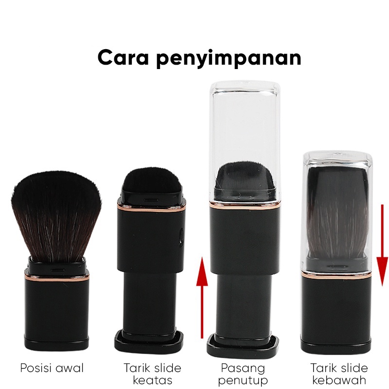 Makeup Brush Retractable Alat Kosmetik Kuas Brush Make Up Tool Mini Travel Portable Blush Brush