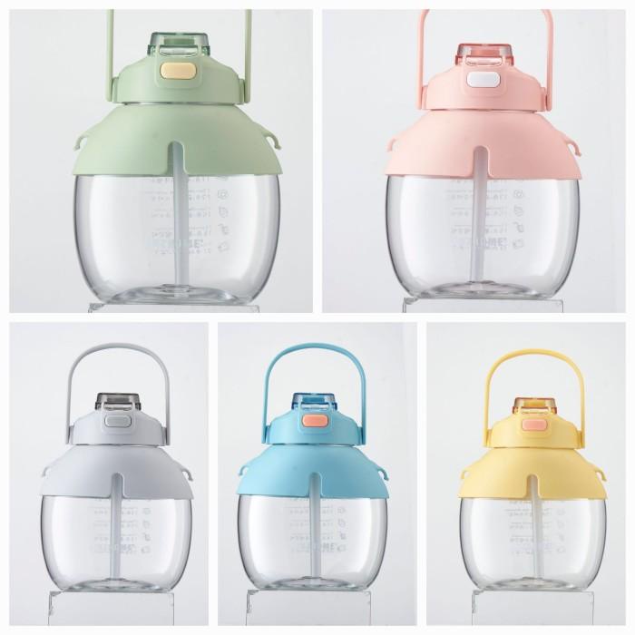 Botol Minum Bulat 1200Ml Bening / Botol Minum Bening Viral 1.2 Liter