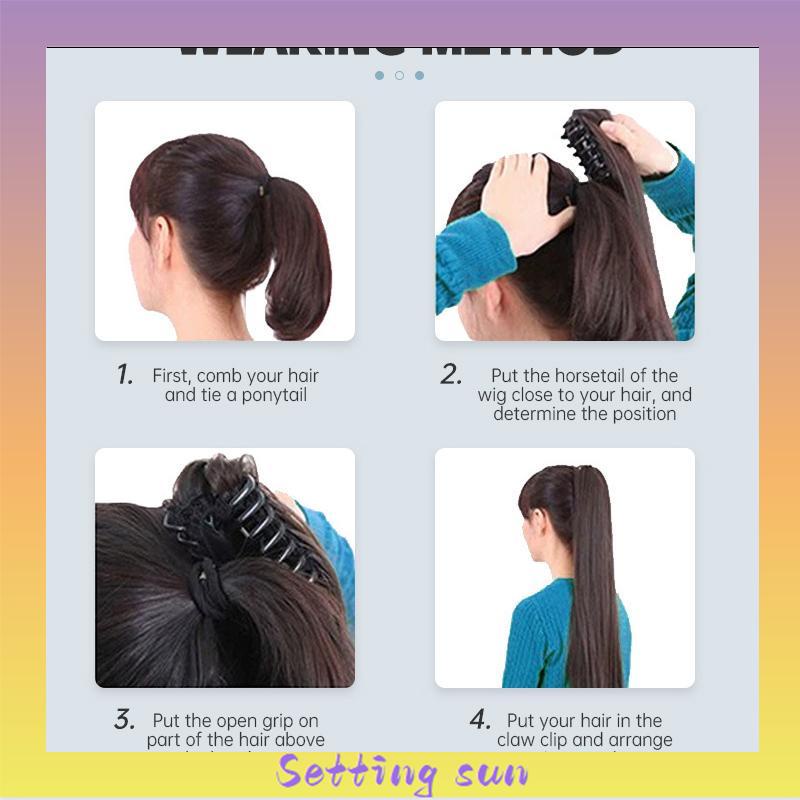 Ikat Rambut Palsu Gelomban Wig Rambut Gelombang Cakar Klip Rambut Pendek Kuncir Kuda Poni Keriting 8 Gigi Klip Wig Wanita TN