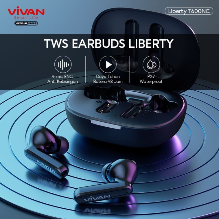 VIVAN LIBERTY T600NC / T600 NC TWS EARBUDS WIRELESS EARPHONE ENC