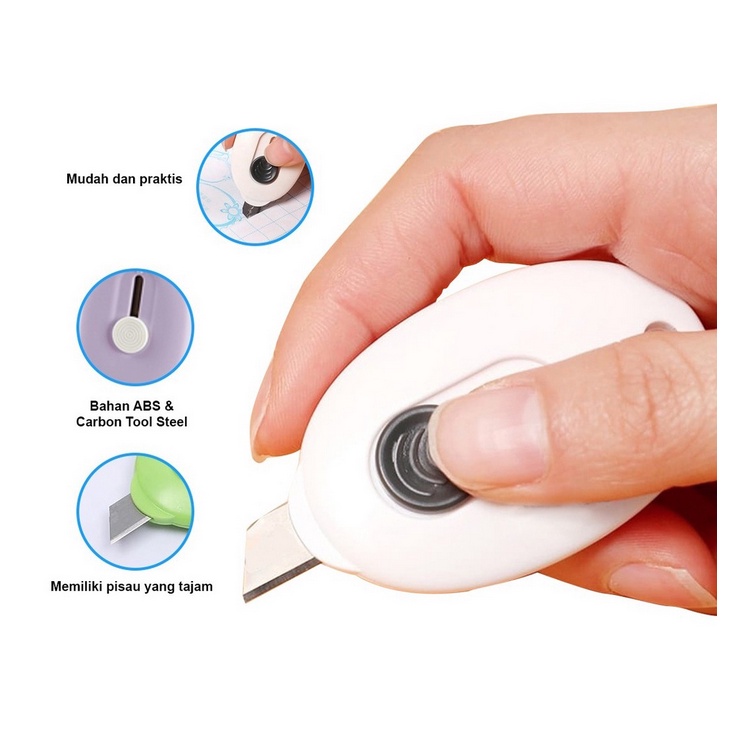 

A249 CUTTER MINI - kater pisau ukir perlengkapan sekolah kantor bulu alat tulis atk warna warni lucu anak mainan