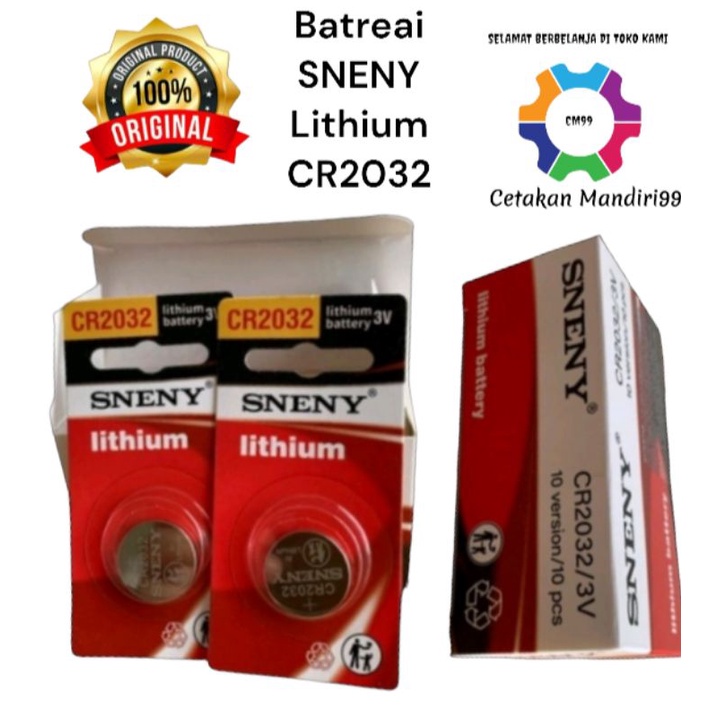 Baterai Original Sneny Lithium Baterai CR2032 3V