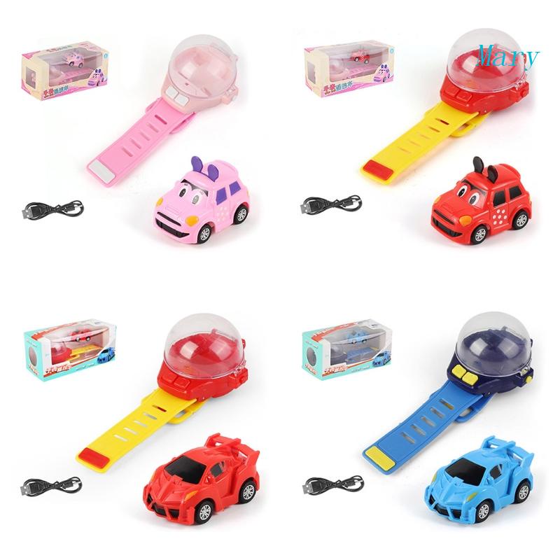 Mary Wearable Watch RC Car Toy Light USB Gadget Mobil Mini Dengan Gelang Jam Hadiah Anak