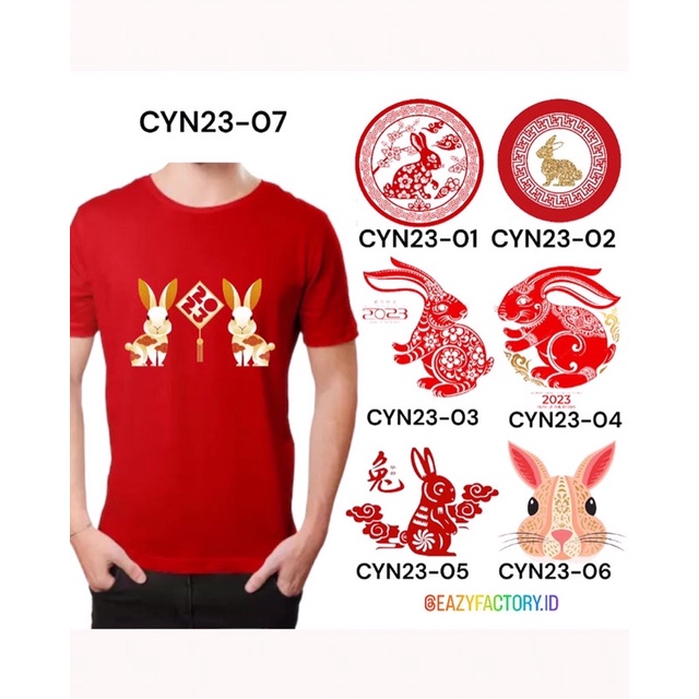 Kaos Keluarga Set Family / Anak Laki-Laki Perempuan Imlek 2023 Rabbit Year / Tahun Kelinci