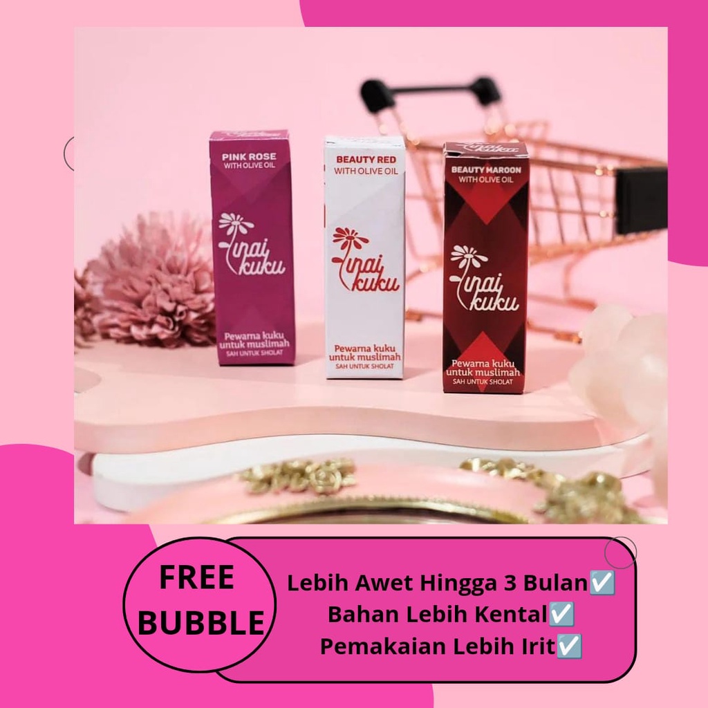 COD - Inai Kuku Halal - Kutek Kuku Muslimah - Cat Kuku - Pitek Halal - Pewarna Kuku Sah Untuk Sholat