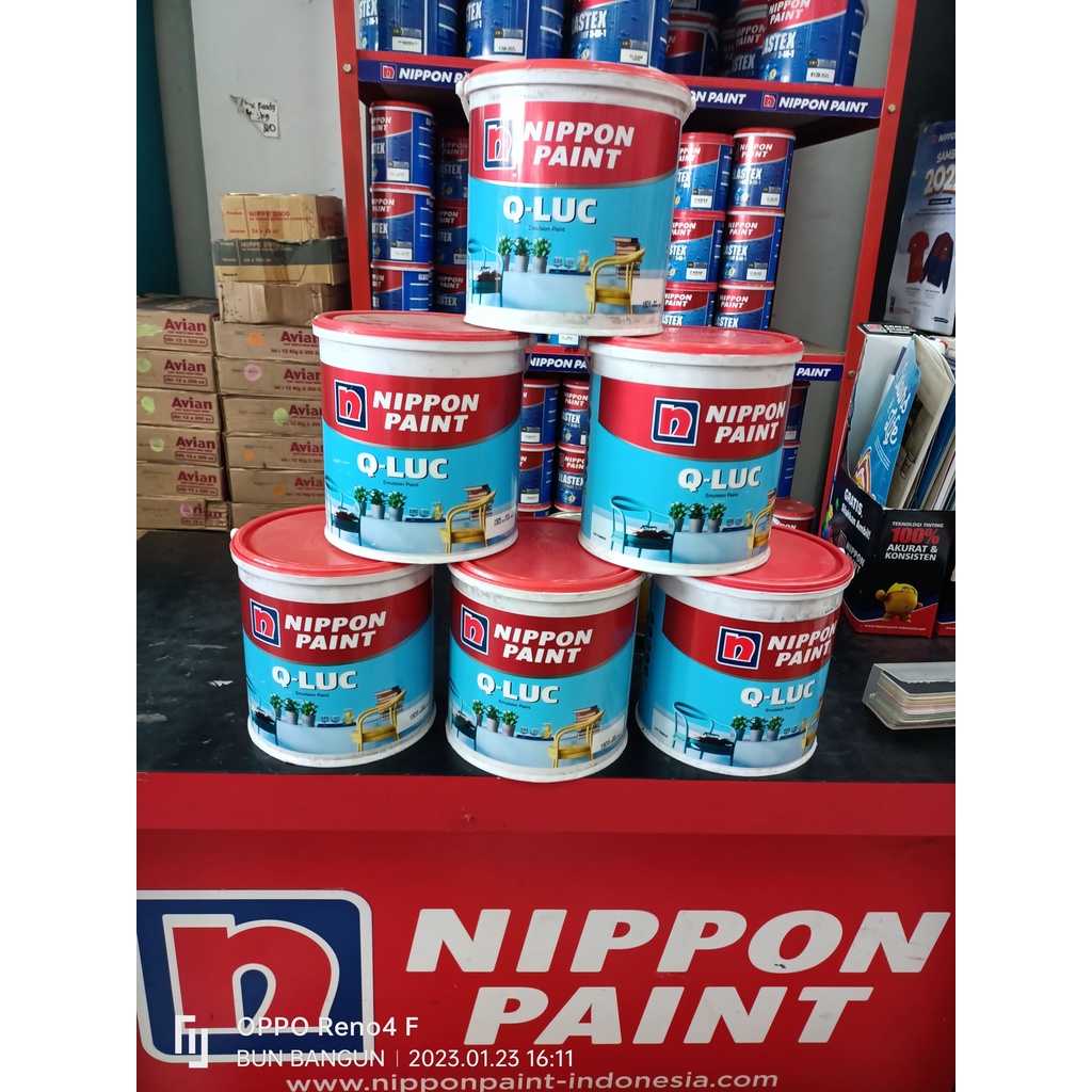 CAT TEMBOK QLUC WARNA LENGKAP NIPPON PAINT CAT DINDING INTERIOR 4.5 KG