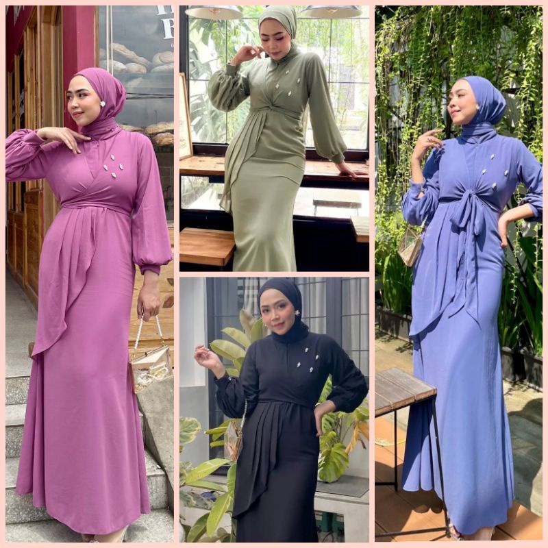 ALLANA DRESS LEBARAN CERUTI IKAT SIMPLE | Dress Lebaran Ootd Bridesmaid