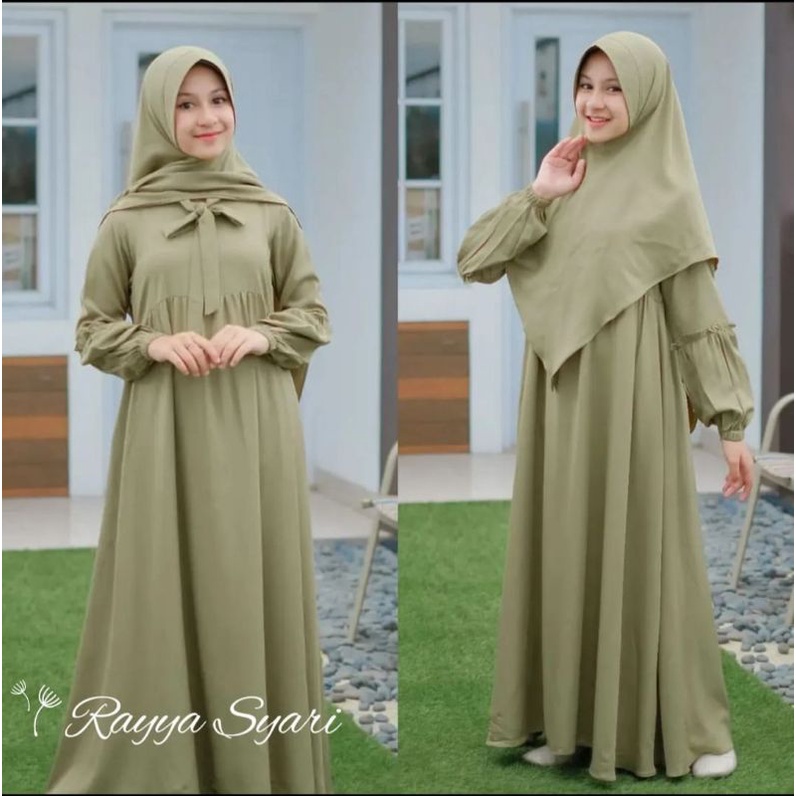GAMIS ANAK PEREMPUAN TANGGUNG UMUR 11-13 TAHUN RAYA SYAR'I KIDS//GAMIS BAHAN MOSCREPE//GAMIS SYAR'I/