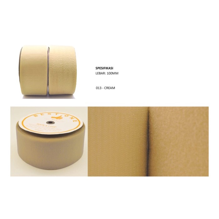 

Holder Velcro Strap / Magic Tape / Perekat Pengikat Kain 100 Mm Cream (Roll)