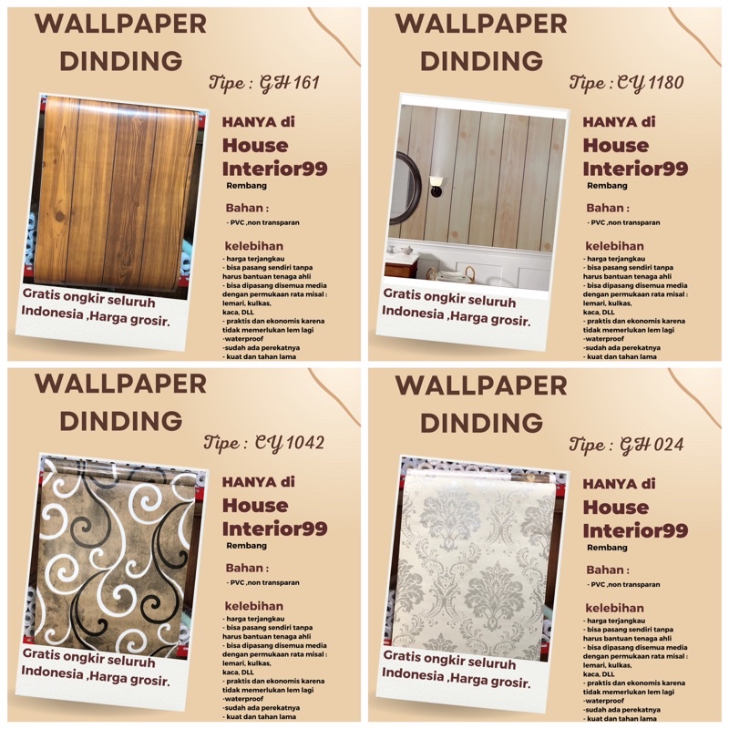 DISKON  Wallpaper dinding Wallpaper Aestetic Wallstiker kamar Wallpaper Premium High Quality 45 cm x