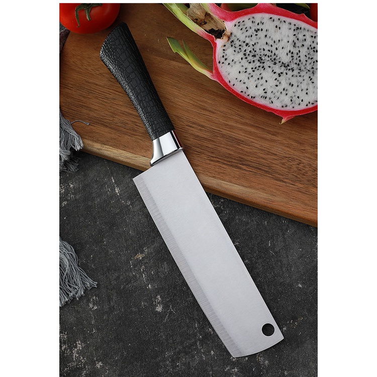 pisau dapur stainless gagang hitam / pisau serbaguna / pisau dapur masak / alat pemotong buah sayur daging / pisau anti karat / chef knife